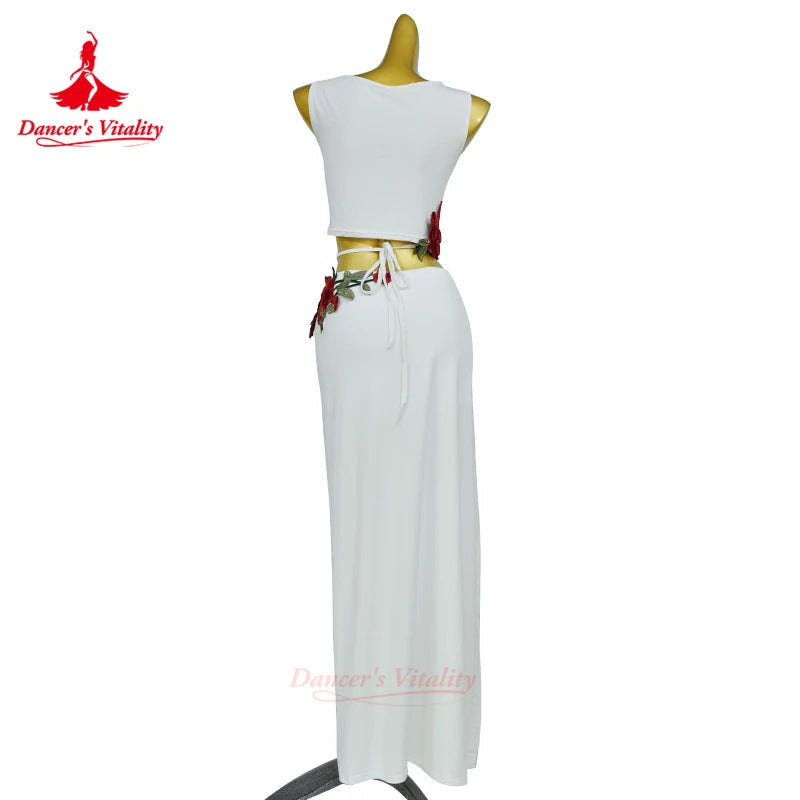 New Belly Dance Costume Set for Women's High end Sexy Rose Embroidery Practice Set Adult Oriental Dancing Clothing