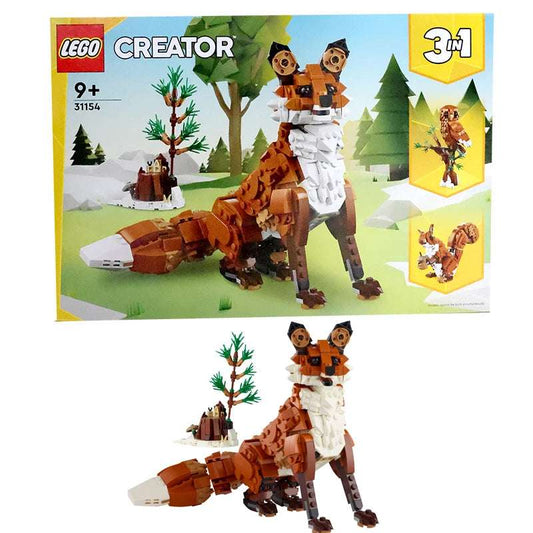 LEGO 31154 Creator 3 in 1 Forest Animals: Red Fox Toy, Transforms to Owl Toy Figure or to Squirrel Toy, Woodland Figures Set