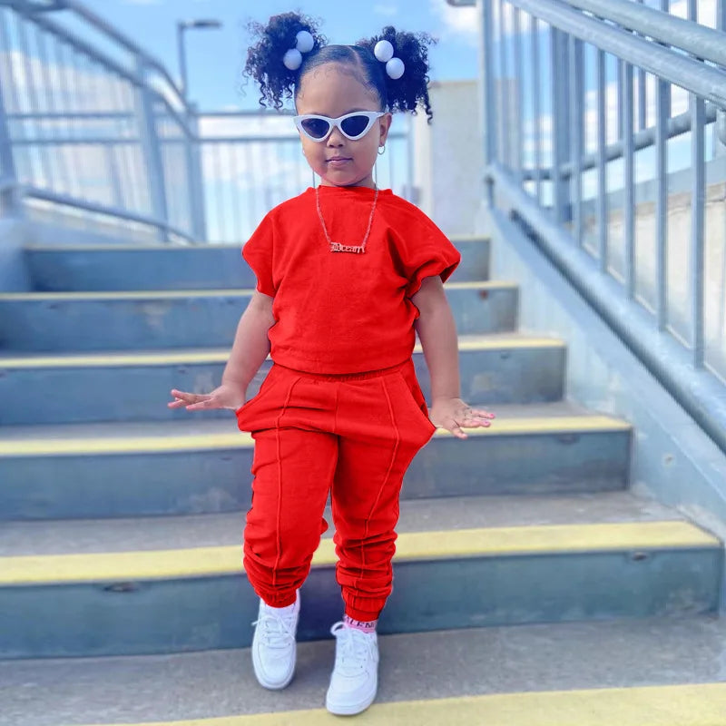 Children Sets for Girls Fashion 2025 New Style Girls Suits for Children Girls + Headband 3pcs. Set Cute Girls