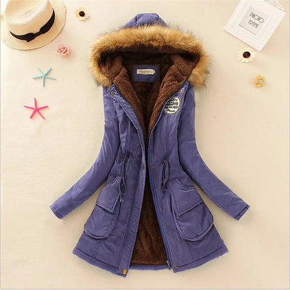 Winter Women's Coats Parka Streetwear Casual Coats Military Hooded Fur Coats Down Jackets Winter Coat Women  Jacket Women