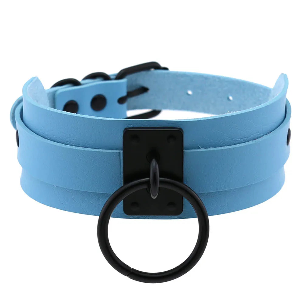 Punk Black O-Round Metal Leather Choker Collar Goth Fashion Necklaces 2025 Women Girls Rock Harajuku Emo Gothic Jewelry