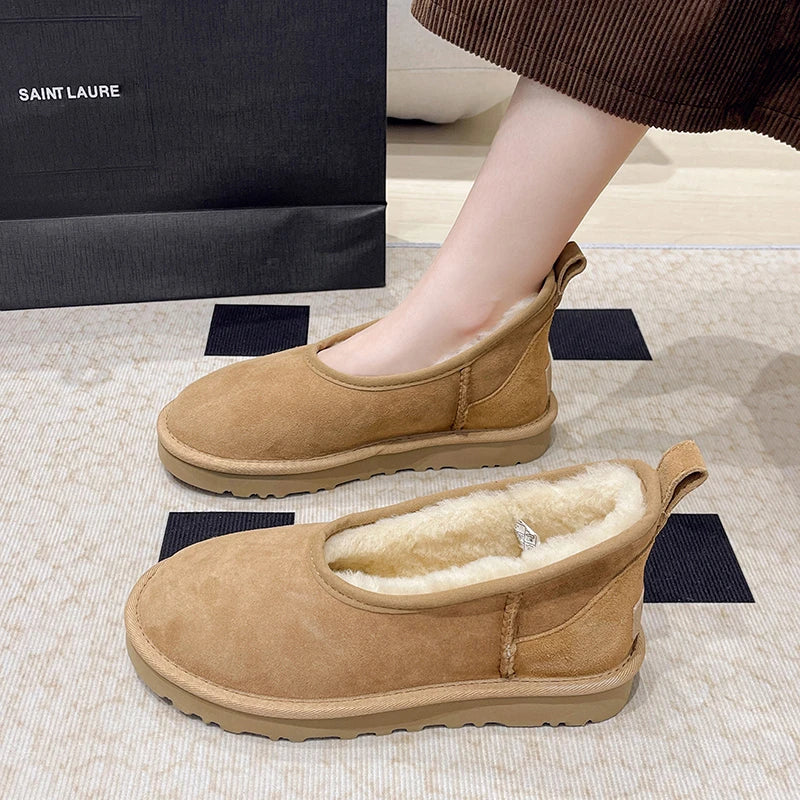 2025 Women Winter Ultra Mini Boot Designer Australian Platform Boots for Leather Warm Ankle Fur Booties Luxury Boots round toe