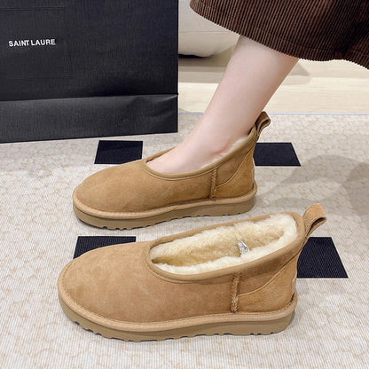 2025 Women Winter Ultra Mini Boot Designer Australian Platform Boots for Leather Warm Ankle Fur Booties Luxury Boots round toe