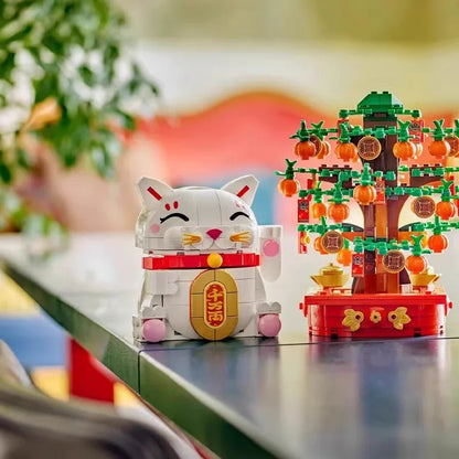 Lego New Year Holiday  40813 Bring in Wealth and Treasure Cat Building Blocks Toy Gift for Children New Year Gift