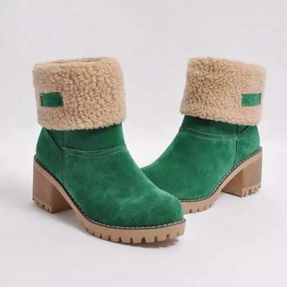 Winter Boots for Women New Snow Keep Warm Fur Booties Comfort Cuffed Wool Ankle Boots Platform Wedges Cotton Shoes Mid Calf Boot