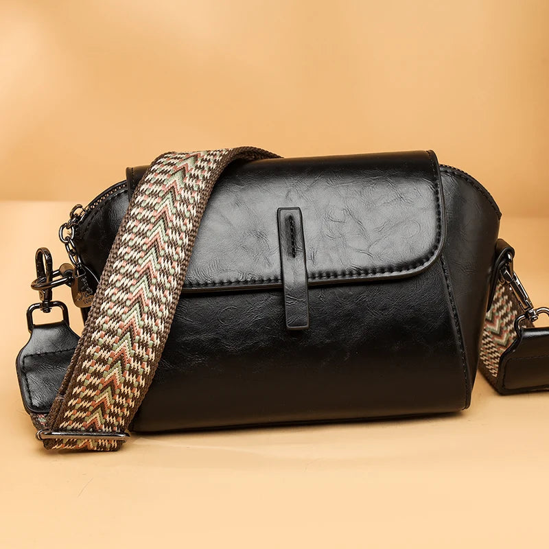 High Quality Small Crossbody Bag Women 2023 Trend Luxury Oil Wax Leather Shoulder Bag Fashion Ladies Handbag And Messenger Purse