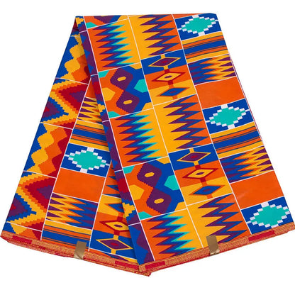 Africa Ankara Prints Ghana Kente Fabric Guaranteed Real Wax 100% Cotton High Quality African Sewing Pagne For Party Dress 6yards