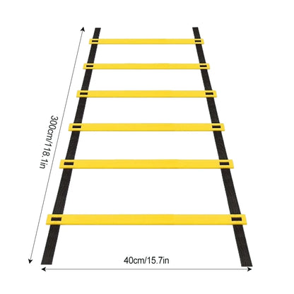 Agility Speed Ladder Nylon Straps Marking Discs Exerciser Resistance Drag Parachutes Sports Running Warm-Up Training Ladder Tool