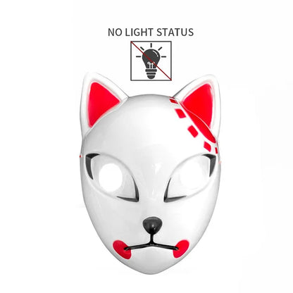 EtherealBe Halloween cat LED face mask with glowing features for spooky parties and events