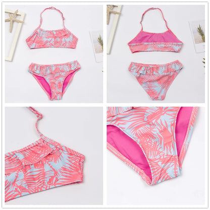 7-14Year Butterfly Print Child Bikini Set 2025 Girls Swimsuit Swimwear For Kids Summer Brazilian Teen Baby Swimming Suit Biquini
