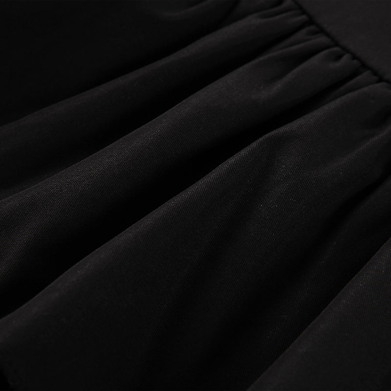 Women s Pleated High Waist Mini Skirt Solid Color Ruffle A-Line Skirt with Criss Cross Tie Up Detail