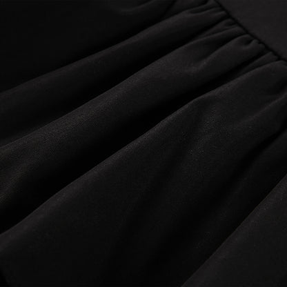 Women s Pleated High Waist Mini Skirt Solid Color Ruffle A-Line Skirt with Criss Cross Tie Up Detail