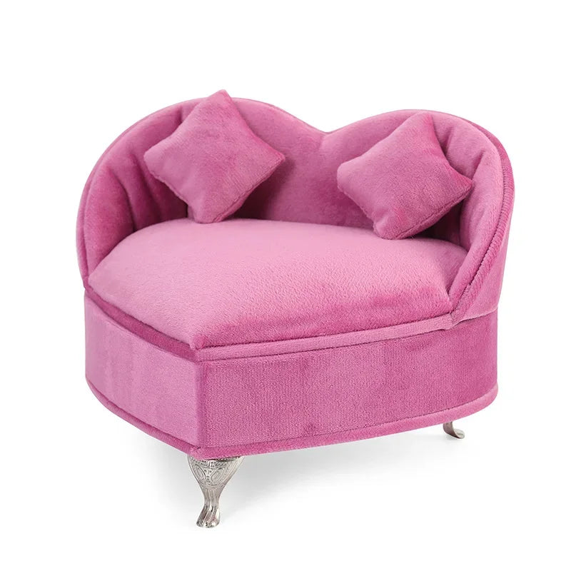 Pink Sofa Shape Jewelry Box Beautiful Case Fashion Jewellery Store Showcase Holder Organizer