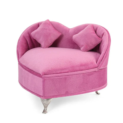 Pink Sofa Shape Jewelry Box Beautiful Case Fashion Jewellery Store Showcase Holder Organizer