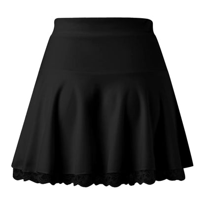 Lace Bottom Patchwork Double Layer Short Skirt For Women Slim High Waist Black Skirt Fladas Sport Workout White Pleated Skirt