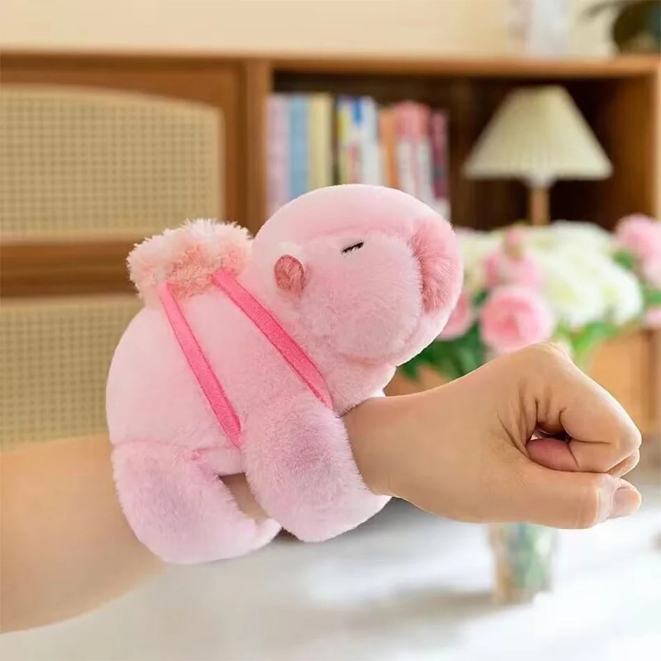 New Capybara Clap Circle Toys Slap Snap Wrap Wristband Bracelet Capybara Plush Hand Ring Fun Pop Circles Kids Christmas Gift