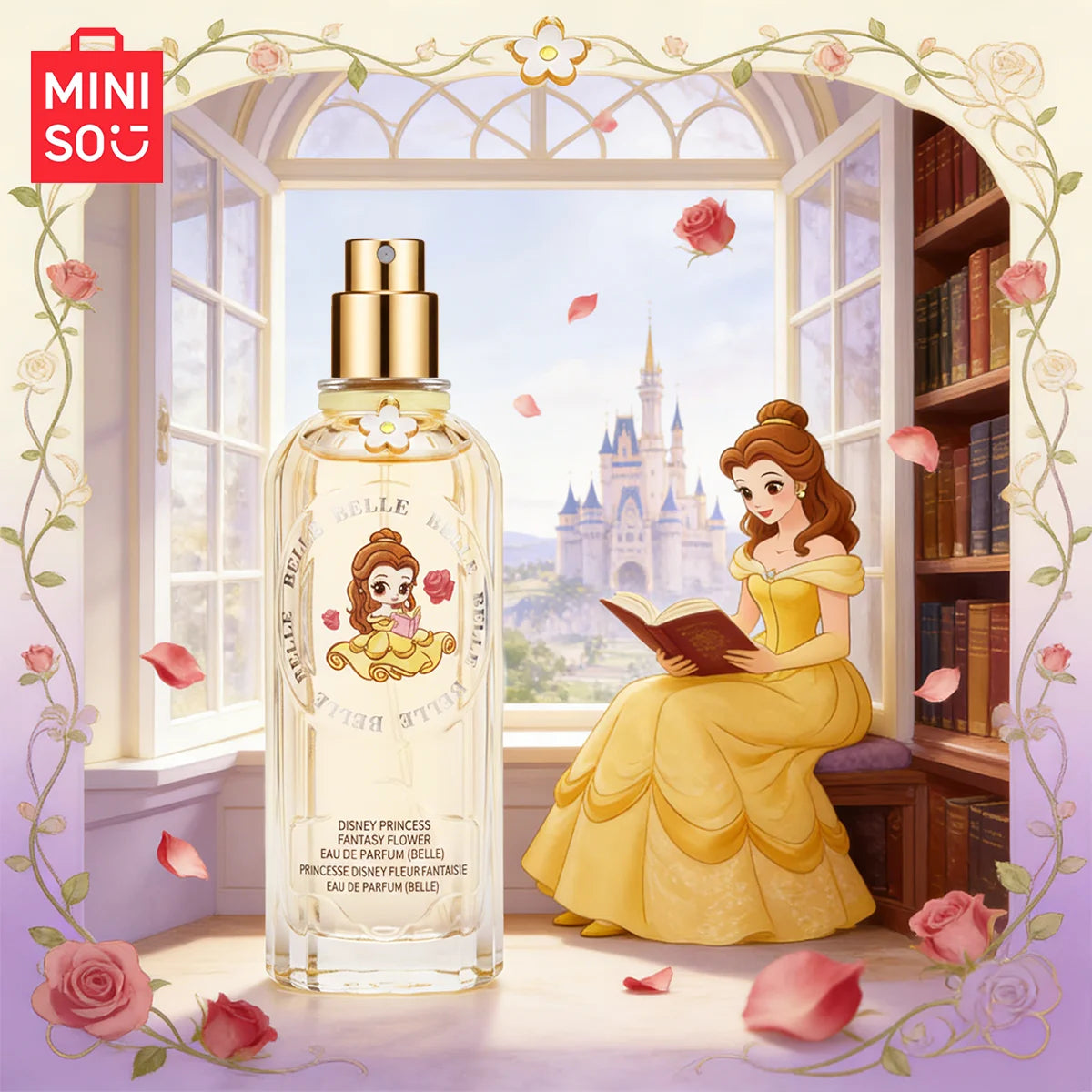 MINISO & DISNEY BELLE Women Perfume Original Luxury Floral Fragrance For Woman Spray 60ML Girl Birthday Present Children Gift