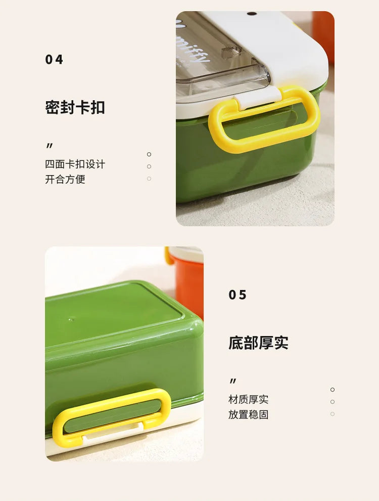 Kawaii Miffy Stainless Steel Divided Lunch Box Water Heated Student Lunch Box Cartoon Children's Lunchbox Christmas Gift Toys
