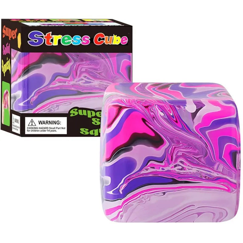 Needoh Nice Cube Swirl Sensory Toy with a Super Solid Squish Unique Swirling Color Blend - Ages 3 and Up Party Supplies