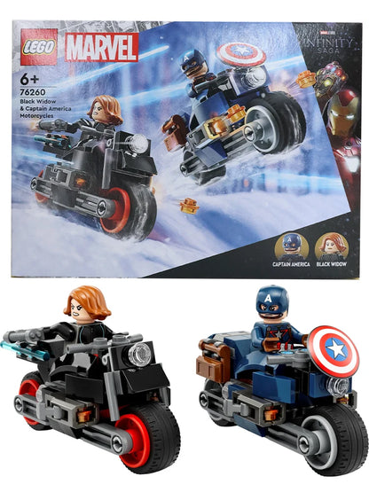 LEGO 76260 Super Heroes Marvel Black Widow and Captain America Touring Toy Blocks
