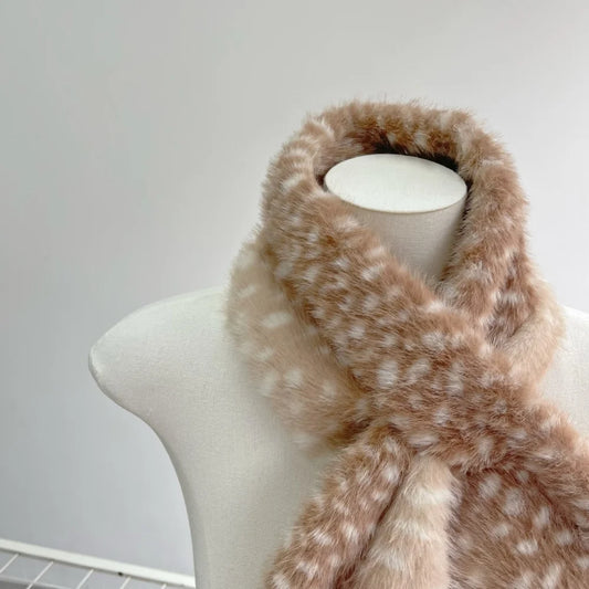 Winter Harajuku Elk Plush Scarf Christmas Gift Padded Warm Scarf Antlers Hairband Cosplay Cute New Year decoration Accessories