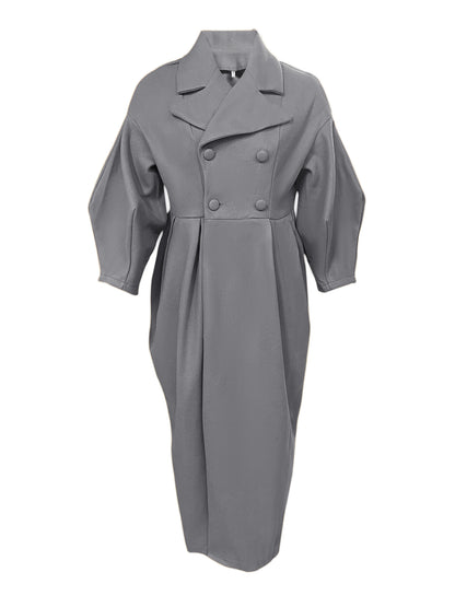 Winter Coat For Women Fashion Solid Loose Lapel Double Breasted Trench Vintage Long Sleeve Jackets Warm Thick Woman New In Coats
