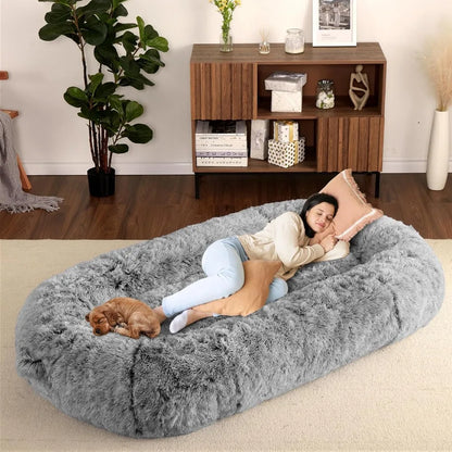 Human Sized Dog Bed for Adult People,71"x43.3"x10" Large Dog Bed for Men and Women, Washable Giant Dog Bed for Pets and Kids,Ant