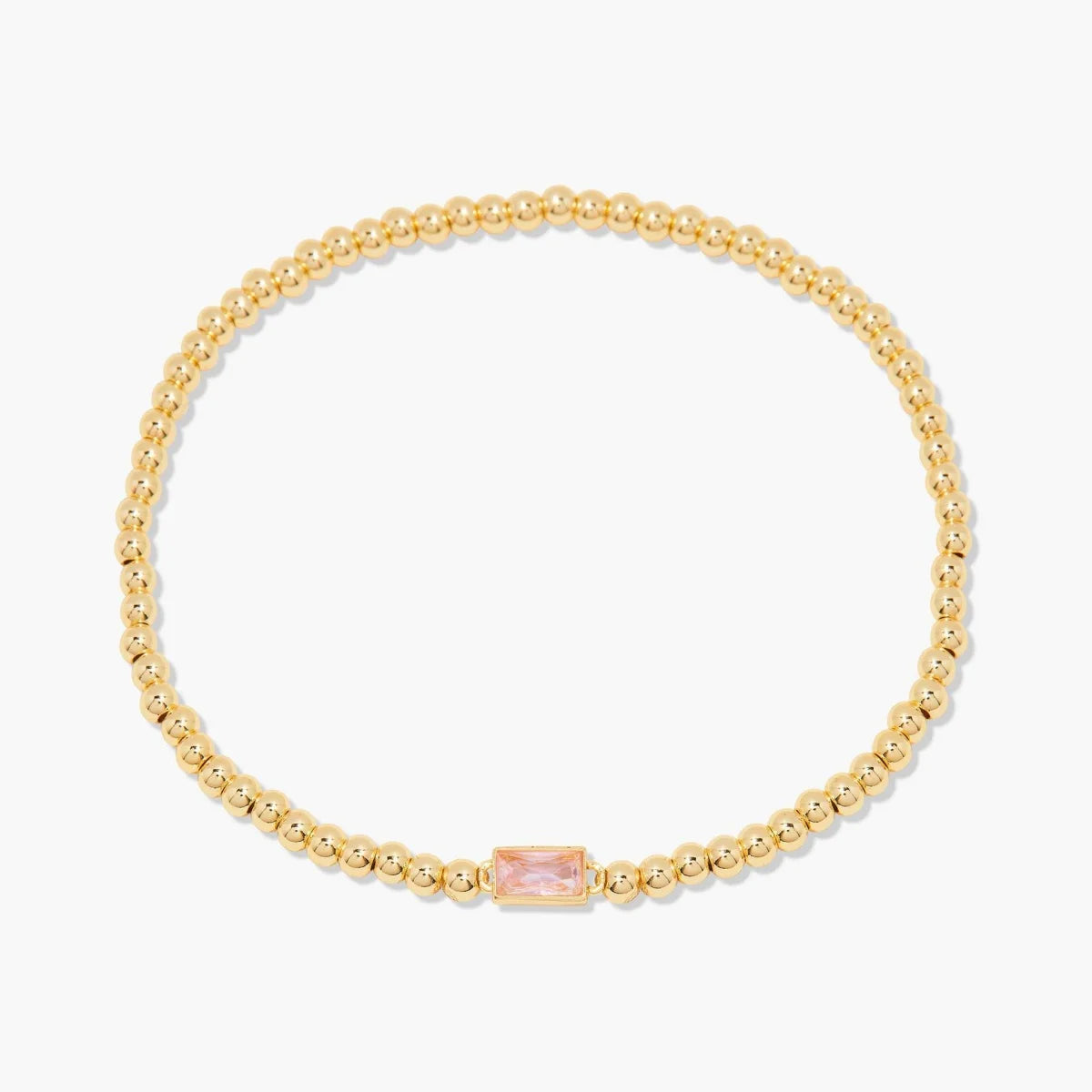 Minimalist style twelve month birthstone women's bracelet, stainless steel, electroplated 18K gold color protection