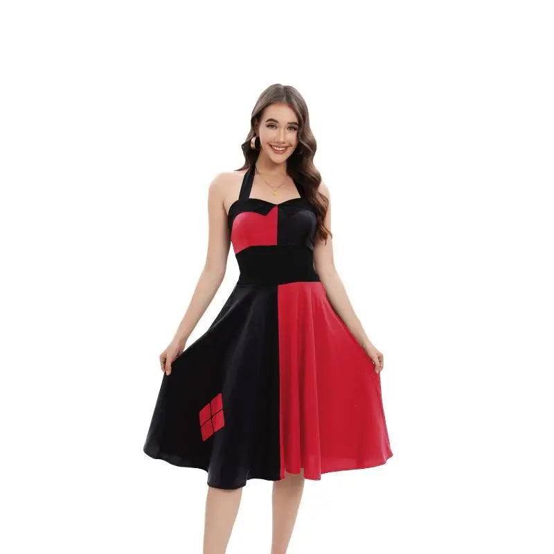 Zawaland Cosplay Costume Clown Women Printing Halloween Dress Up Matching Set Jumpsuits Carnival Party Dress Leggings Bodysuit