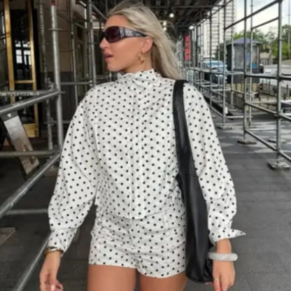EtherealBe casual chic polka dot matching set - Tailored Crop