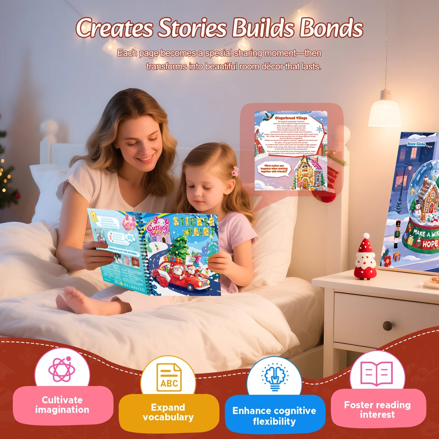 1PCS Stickers Paint Book For Grils Christmas Gift Christmas Tree Snowman Stickers By Number For Outgoing Travel Kids Stationery