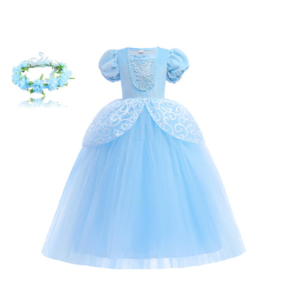 Kids Cosplay Costume Girl Summer Pageant  Fantasy Children Cinderella Carnival Clothes Princess Birthday Dress 2-10 Year