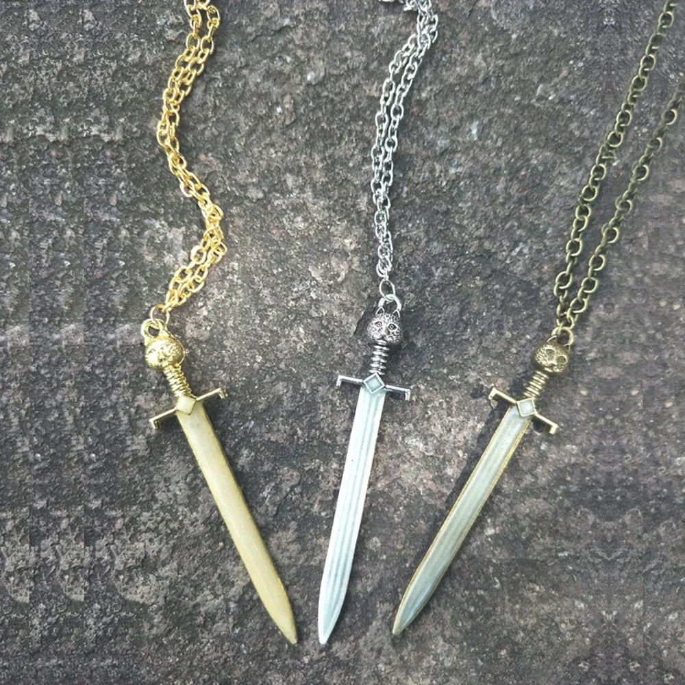Luminous Glowing Cat Blade Sword Necklace Sword Necklace Glow In The Dark Necklace Pendant for Women Men Gift Halloween