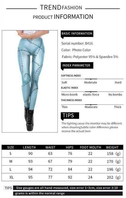 Zawaland Christmas Horror Sally Cosplay Costume Zombie Dress for Women Halloween Dress Up Funny Party Dresses Leggings Suit