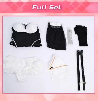 ROLECOS Nun Cosplay Costume Women Uniform Set-Party Halloween Outfit Adult Nun Dress Black Apparel Masquerade Show Costumes