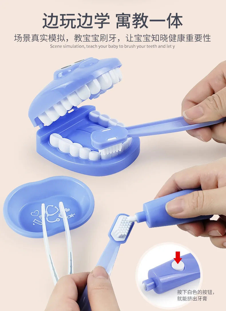1/9pcs Montessori Educational Toys for Children Early Learning Doctors Role Play Kids Intelligence Brushing Tooth Teaching Aids