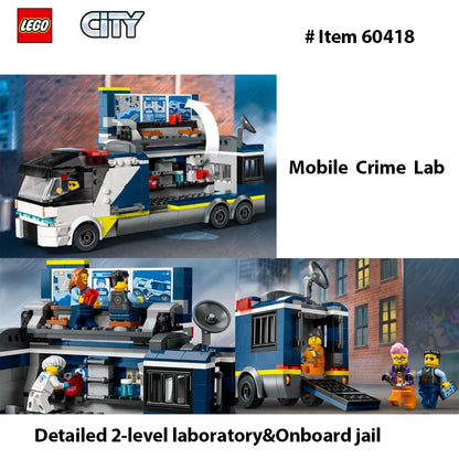 LEGO 60418 City Police Mobile Crime Lab Truck Toy, Pretend Play Police Toy,  Police Truck Toy for Kids Ages 7 Plus