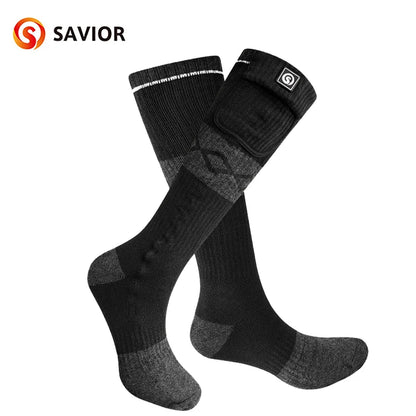 Savior Winter Heated Socks Rechargeable Heating Socks for 2200mah Heated Socks Warmth Outdoor Heated Boots Snowmobile Winter Ski