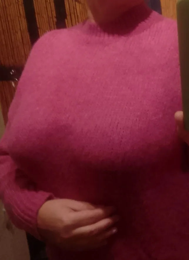 Winter Women Dress Fall Sweater Women Dress Long Sleeve Knitted Dresses Maxi Vintage Oversize Dresses Knitting Thick Warm Purple