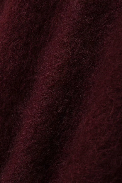 HH Autumn Sweater For Women Fashion Vintage Wine Red Knitted Pullover Long Sleeve O Neck Sweatshirt High Street Knitwear Top