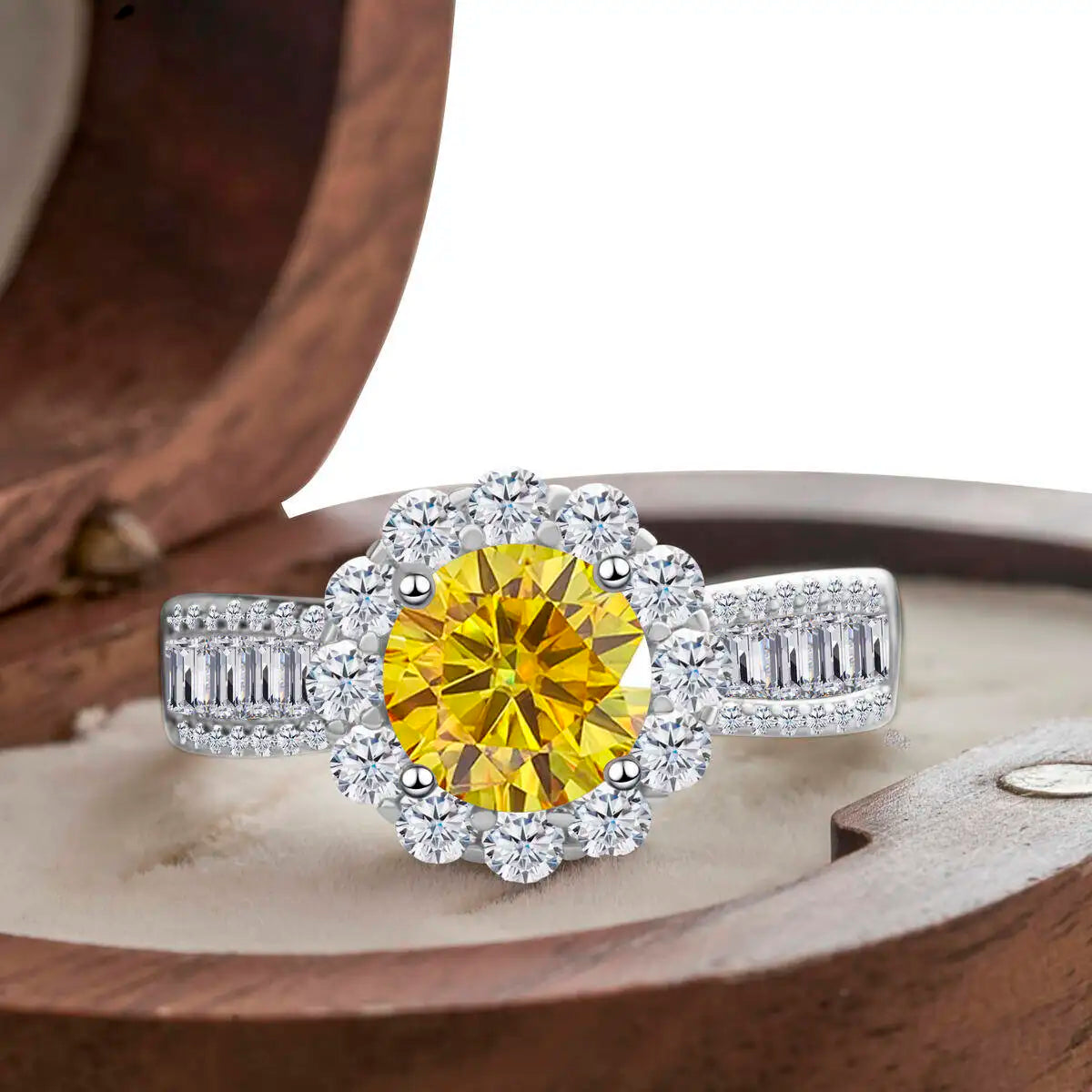 2 Carat Moissanite Ring D Color With Certificate 925 Sterling Silver Butterfly Flower Fairy Ring Engagement Gift Luxury Jewelry