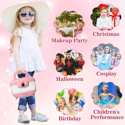 WizKidz Kids Makeup Kit Box Girls Toys Washable Real Makeup Set for Toddlers Age 3-10 Birthday Gift Ideas Fun & Creative Play
