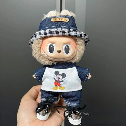 2025 New Labubu 17cm Doll Clothes Outfit Accessories for Korea Kpop Exo Labubu V1 V2 Idol Handsome Clothing Cool Gift
