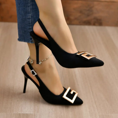 Summer Women Heels Sandals  High Heels Replica Pumps Lady Luxury Designer Middle Low Heels Party Slip on Shoes