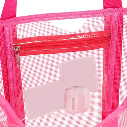 Pink Fashion Large Capacity Mesh Women'S Beach Bag Shoulder Bag  Handbag