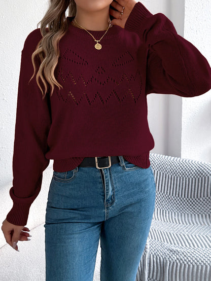 Burgundy women's pumpkin sweater with playful pumpkin design perfect for fall outfits