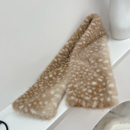 Winter Harajuku Elk Plush Scarf Christmas Gift Padded Warm Scarf Antlers Hairband Cosplay Cute New Year decoration Accessories