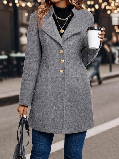 Women's winter coats; solid-color women's winter tops; mid-length, elegant and comfortable long-sleeved cardigans for women
