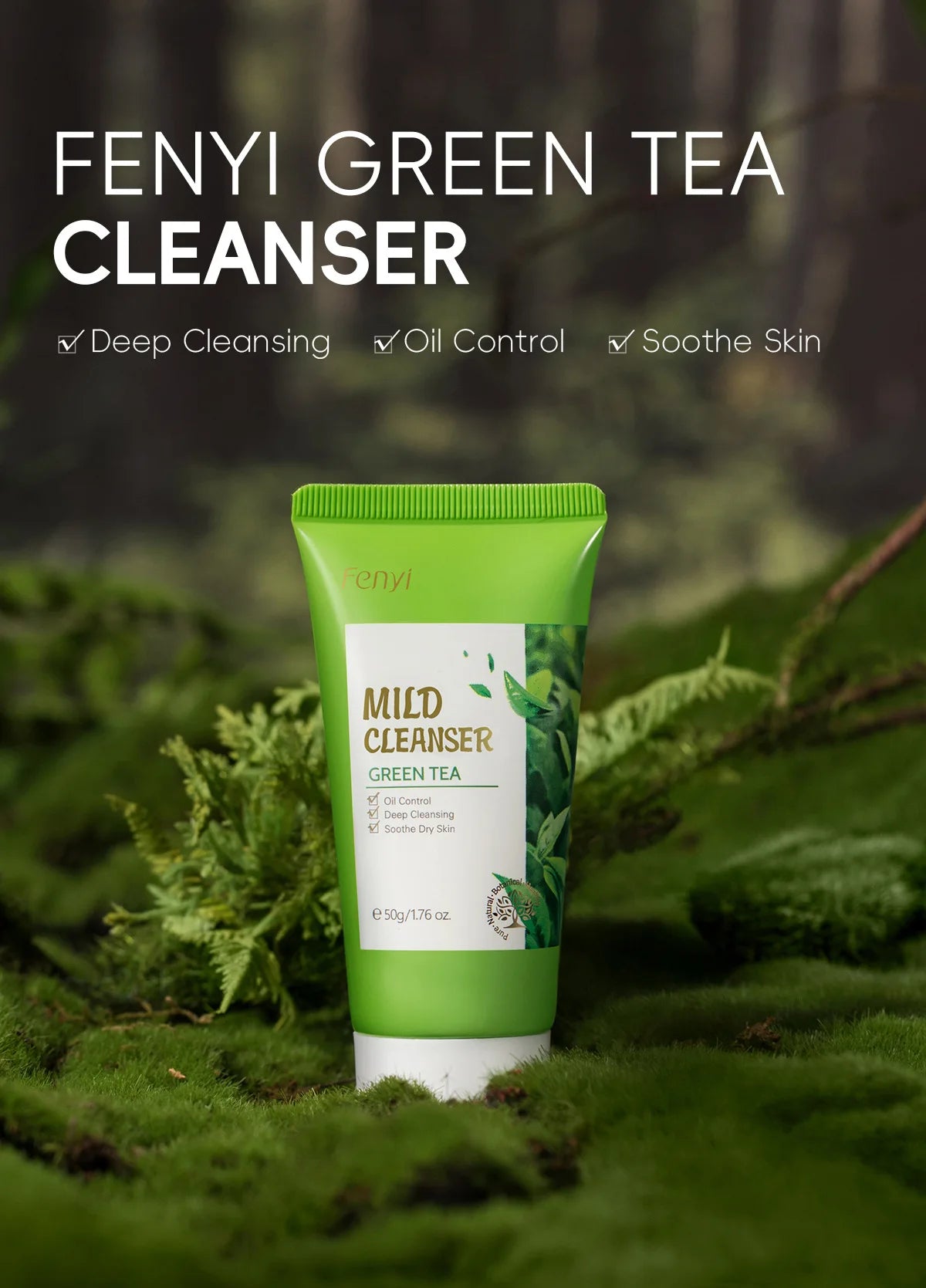 Green Tea Facial Cleanser 50g Skin Deep Cleansing Moisturizing Blackhead Removal Skincare Face Wash Foam Face Cleanser Skin Care