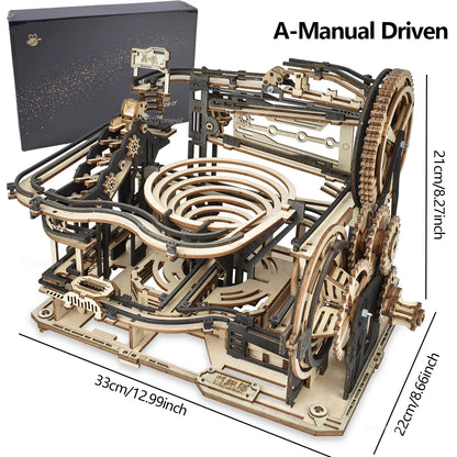 Chriyungel 3D Wooden Marble Run Puzzle DIY Building Model Kits Rolling Ball Track Brain Teaser Game Gift for Adults Teens Kids